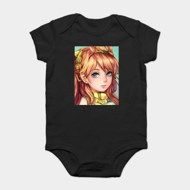Cute Brown Hair Anime Girl Baby Bodysuit by animegirlnft